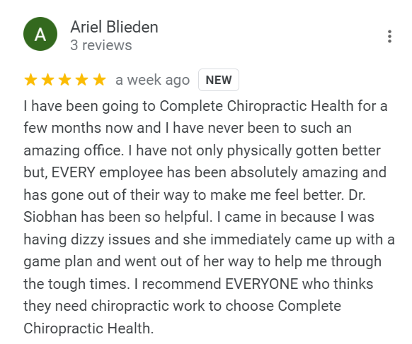 Complete Chiropractic Health Reviews on Google by Ariel Blieden